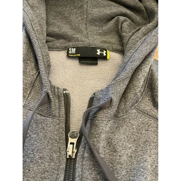Under Armour Women's Gray Semi Fitted Full Zip Hoodie Sweatshirt SM - Picture 3 of 11